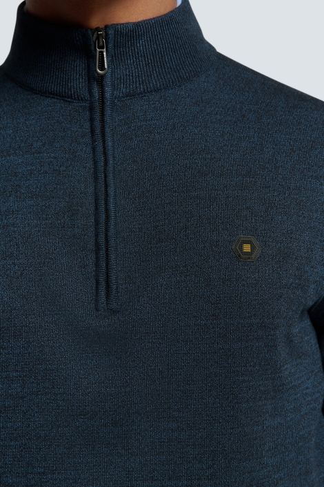 NO-EXCESS pullover half zip 2 coloured melang